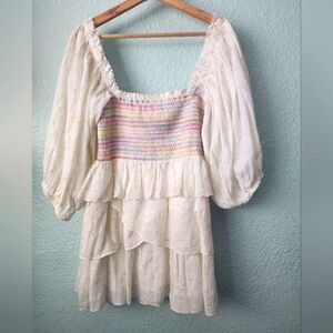 Loveshackfancy dress fairy tiered smocking top balloon puff sleeve